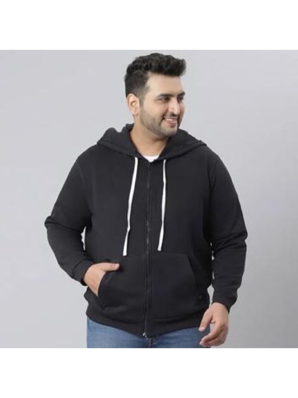 NWT Instafab Plus Men Solid Stylish Full Sleeve Hooded Casual Sweatshirt